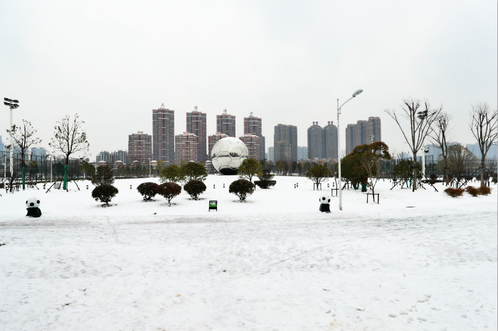 一場(chǎng)雪，體育中心美得不要不要的 但最美的風(fēng)景還是他們(圖2)